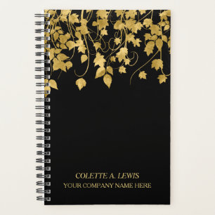 Luxus Gold Blätter auf Black Planer