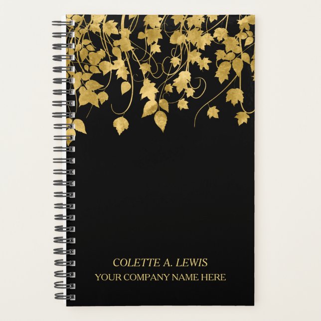 Luxus Gold Blätter auf Black Planer (Vorderseite)