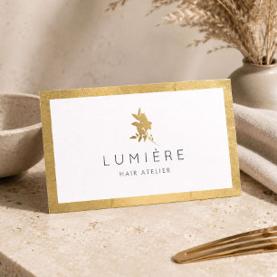 Luxus-Gold-Blumen-Friseur Visitenkarte
