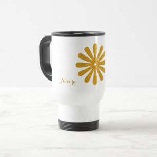 Luxus-Gold-Blumen-Glitter-Typografie Reisebecher