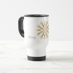 Luxus-Gold-Blumen-Glitter-Typografie Reisebecher