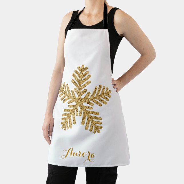 Luxus-Gold-Blumen-Glitter-Typografie Schürze (InSitu)
