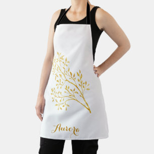 Luxus-Gold-Blumen-Glitter-Typografie Schürze
