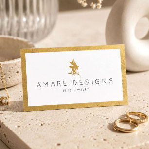 Luxus-Gold-Blumen-Schmuckdesigner Visitenkarte