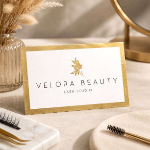 Luxus-Gold-Blumen-Wimpernkünstler-Schönheit Visitenkarte