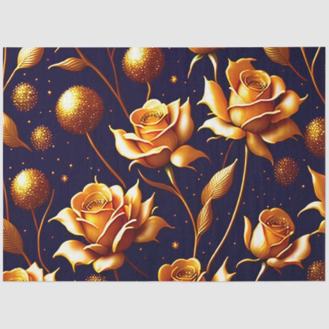 Luxus Gold Boho Rose Moderne Kollektion Seidenpapier (Vorderseite)