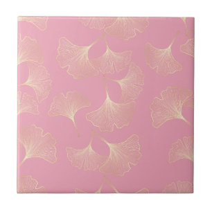 Luxus-Gold-Botanik-Blatt-Blush-Rosa-Muster Fliese
