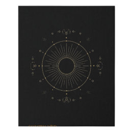 Luxus Gold Celestial Sonne Faux Leinwand Kunst
