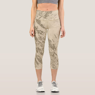 Luxus Gold Champagner Glitzer Marmor Capri Leggings