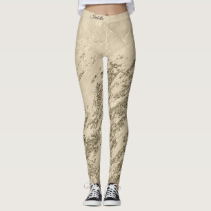 Luxus Gold Champagner Glitzer Marmor Hinzufügen Te Leggings