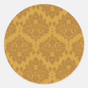 Luxus-Gold-Damaskus Runder Aufkleber