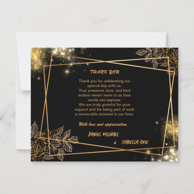 Luxus-Gold-DANKE-SCHÖN-Hochzeitskarte (Vorderseite)