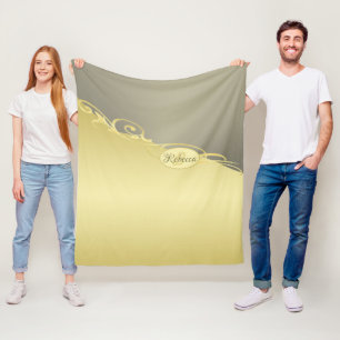 Luxus Gold dekoriert auf Gold und Silber, Monogram Fleecedecke