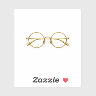 Luxus-Gold-Drahtbrille-Aufkleber Minimalistischer Aufkleber