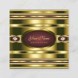 Luxus Gold Effekt mit Burgundy und Imitats Diamond Quadratische Visitenkarte