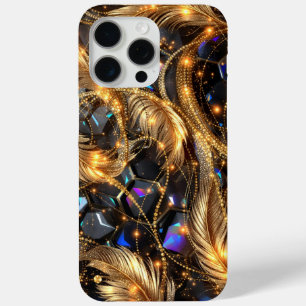 Luxus Gold Feathers und Gemstone Sparkle Muster Case-Mate iPhone Hülle