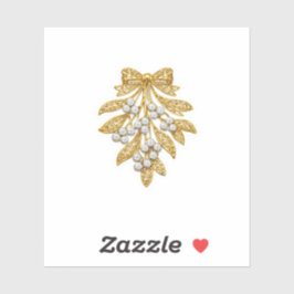 Luxus-Gold-Filigran-Mistelzweig-Aufkleber Elegant  Aufkleber