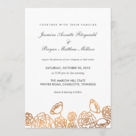 Luxus Gold Foil Floral Moderne Hochzeit Einladung