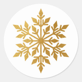 Luxus Gold Foil Snowflake Weißer Umschlag Aufklebe Runder Aufkleber