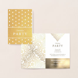 Luxus Gold Foil Weißes Weihnachtsfest Party Einlad Folienkarte