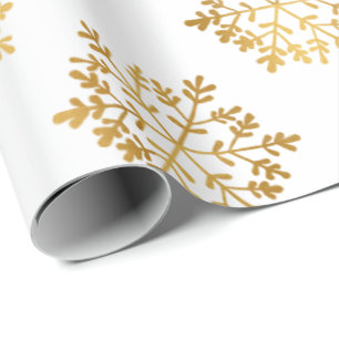 Luxus Gold Fossilien Schneeflocken Musterschein Geschenkpapier