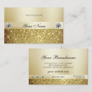 Luxus Gold Funkelnd Glitter mit Diamanten Modern Visitenkarte