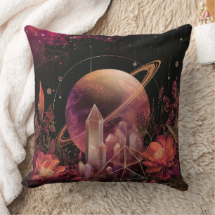 Luxus-Gold-Galaxie-Planet-Lila-Weltraum Kissen