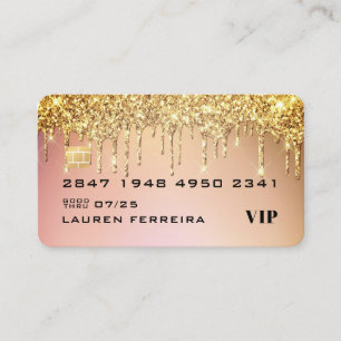Luxus Gold Glam Kreditkarte Style Business Card Visitenkarte