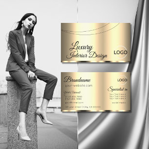 Luxus Gold Glamour Chic mit Logo Beruflich Visitenkarte