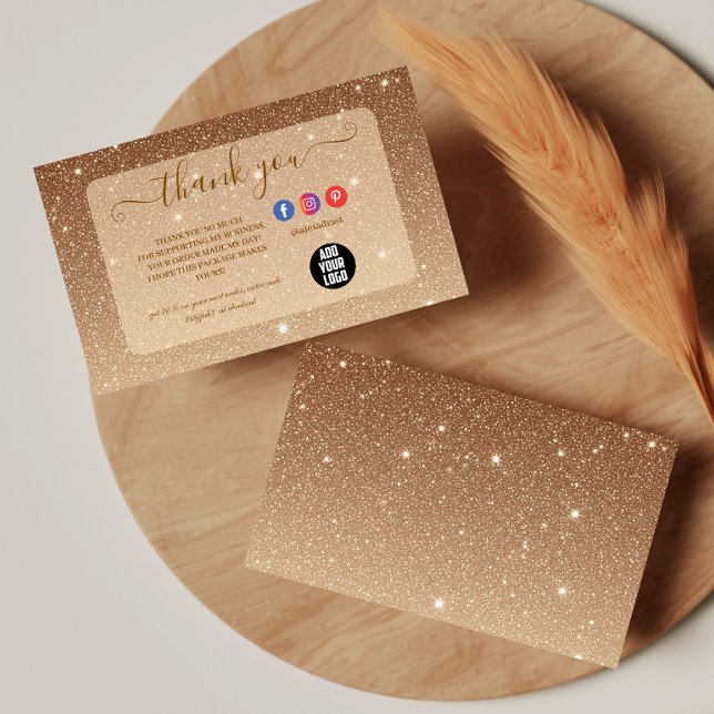 Luxus-Gold-Glitter-Funkel-Geschäft Dankeskarte (Von Creator hochgeladen)
