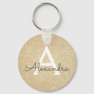 Luxus-Gold-Glitter & -Funkel-Monogramm Schlüsselanhänger