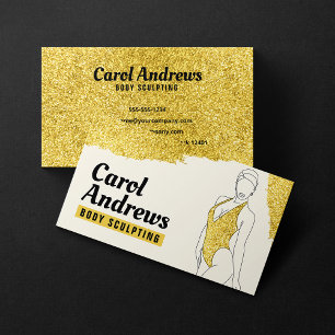 Luxus-Gold-Glitter-Körpermodellier-Waxing-Massage Visitenkarte