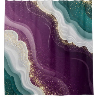 Luxus-Gold-Glitter-Marmor-Muster Duschvorhang
