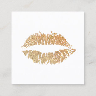 Luxus Gold Glitzer Lips Print Makeup Artist Quadratische Visitenkarte