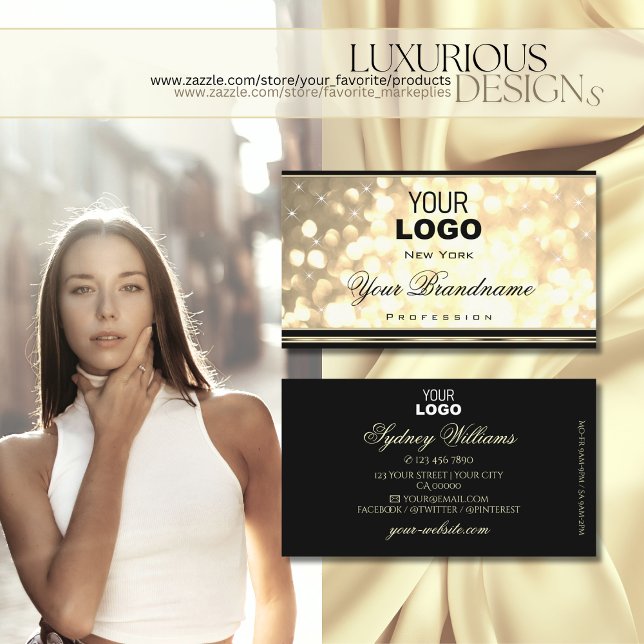 Luxus Gold Glitzer Logo Schwarz Golden Decor Grenz Visitenkarte (Von Creator hochgeladen)
