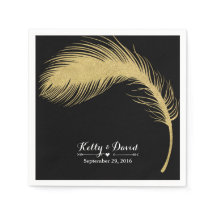 Luxus Gold Glitzer Peacock Feather Moderne Hochzei