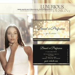 Luxus Gold Glitzer Schwarzer Golden Border Elegant Visitenkarte