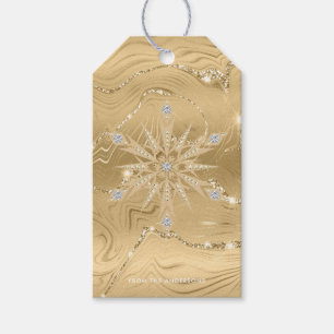 Luxus Gold Glitzer Snowflake Diamond Geschenkanhänger