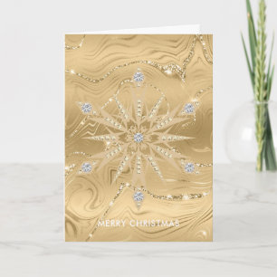 Luxus Gold Glitzer Snowflake Diamond Karte