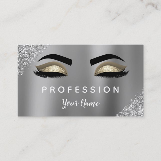 Luxus Gold Glitzer Sparkle Makeup Artist Visitenkarte (Vorderseite)