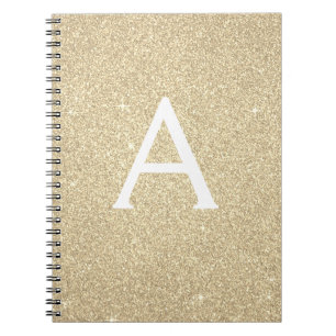 Luxus Gold Glitzer Sparkle Monogram Notebook Notizblock
