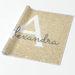 Luxus Gold Glitzer und Sparkle Monogram Geschenkpapier<br><div class="desc">Luxuriöse Gold Imitats Glitzer und sparkle Elegant Geschenkpapier. Dieses Geschenkpapier kann so angepasst werden,  dass es Ihren Anfangs- und Vornamen für ein Geschenkpaket für eine Girl's Baby Duwer,  Brautparty,  Junggeselinnen-Abschied oder Girl's Birthday Party enthält.</div>