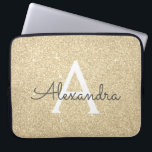 Luxus Gold Glitzer und Sparkle Monogram Laptopschutzhülle<br><div class="desc">Luxuriöse Gold Imitate Glitzer und sparkle Elegant Monogram Case. Dieser Fall kann so angepasst werden,  dass er Ihren Anfangs- und Vornamen enthält.</div>