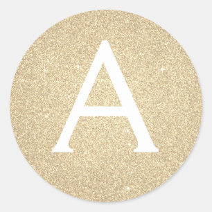 Luxus Gold Glitzer und Sparkle Monogram Runder Aufkleber