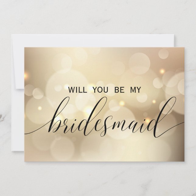 Luxus Gold Glitzer werden Sie meine Bridesmaid Einladung (Vorderseite)