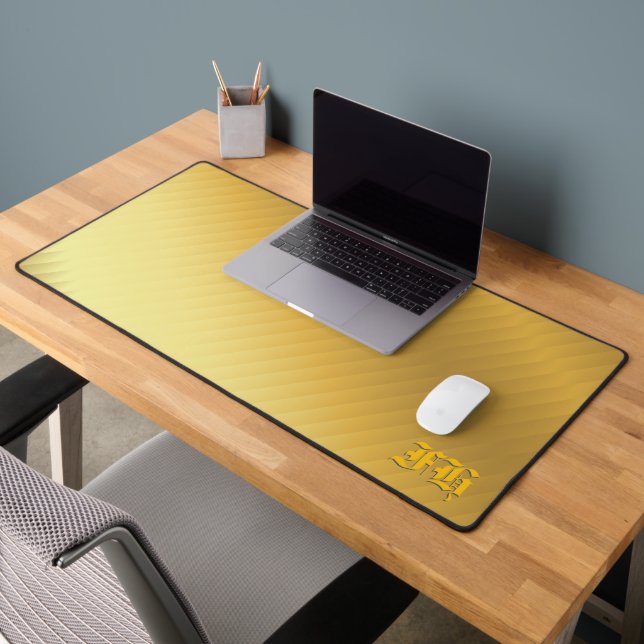 Luxus-Gold-Gradient-Gotisches-Monogramm-Executive  Schreibtischunterlage (Büro 2)