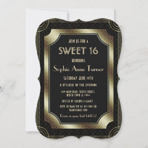 Luxus-Gold-Great-Gatsby-Art-Déco-1920er-SWEET-16 Einladung