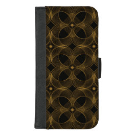 Luxus-Gold-Guilloché-Nahtloses Muster iPhone 8/7 Plus Geldbeutel-Hülle