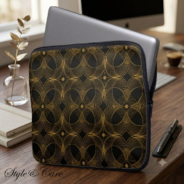 Luxus-Gold-Guilloché-Nahtloses Muster Laptopschutzhülle