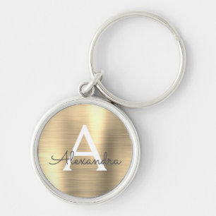 Luxus Gold-imitierter Edelstahl Monogramm Schlüsselanhänger
